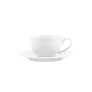 Jenna Clifford Embossed Lines Cup & Saucer Whisper White
