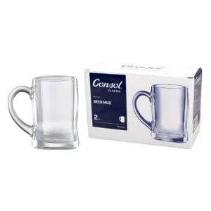 Consol Berlin Pilsner Glass 4 Pack, (320ml) Consol Munich Beer Mug, 2 Pack (450ml)
