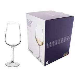 Consol Signature Vienna Stem Crystal Champagne Flute 4 Pack, (200ml) Consol Signature Vienna Crystal Stem White Wine Glass 4 Pack, (360ml)