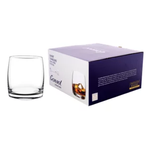 Consol Lyon Stem White Wine Glass 4 Pack, (385ml) Consol Signature Vienna Crystal Short Tumbler 4 Pack, (290ml)