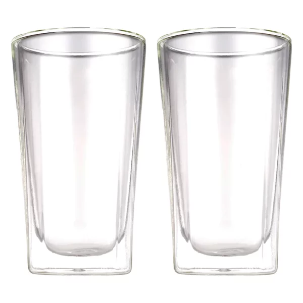 Consol Roma Double Wall Square Borosilicate Glass Tumbler 2 Piece Set, (380ml) Consol Roma Double Wall Square Borosilicate Glass Tumbler 2 Piece Set, (380ml)