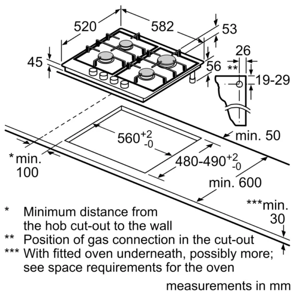 Bosch Series 4 Gas Hob PCP6A5B90Z Bosch Series 4 Gas Hob PCP6A5B90Z