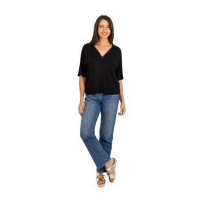 Slick Eva V-Neck Ladder Lace T-Shirt