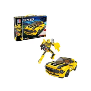 Speed Building Blocks 337pc Yelllow Racing Car 2-in-1