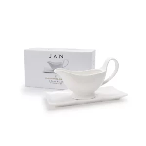 JAN Maison Blanche Gravy Boat with Saucer