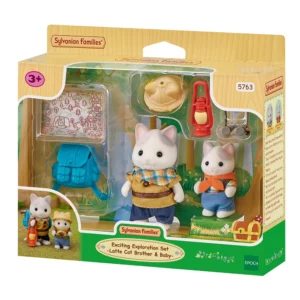 Sylvanian Families Exploration Set Latte Cat Brother & Baby