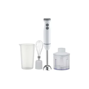 The Sunbeam SHBC-1000 Stick Blender Set is a versatile 3-in-1 kitchen appliance designed for blending, chopping, and whisking.