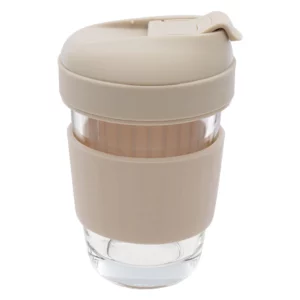 Consol Lugo Glass Travel Mug with Plastic Lid, 320ml